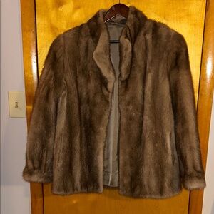 Elegant Brown mink Fur Jacket
